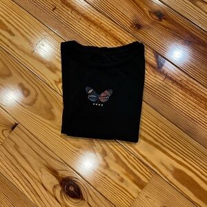Vans Black Tee with Multicolor Butterfly